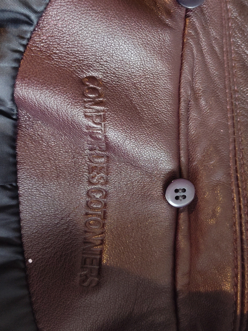 Women's brown Comptoir des Cotonniers leather Jacket - Picture 4 of 5